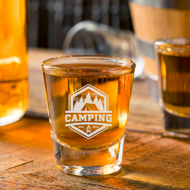 polar camel custom logo here shot glass